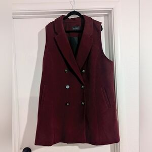 Eloquii Burgundy Double-Breasted Vest